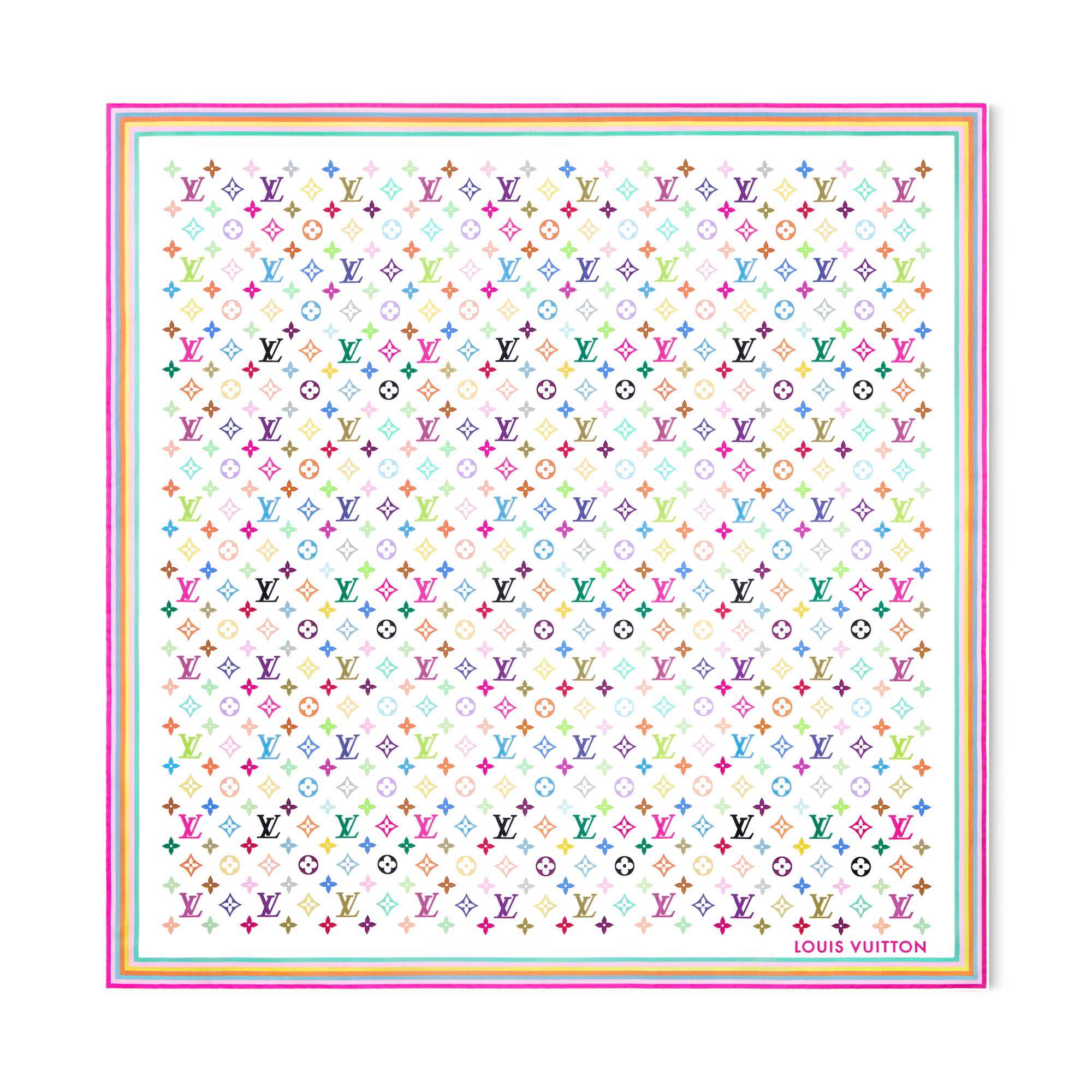 ZOOM ON THE COLORFUL MONOGRAM 017 ルイヴィトン LV x TM Monogram Multicolor Square 90 . - Accessories | Louis